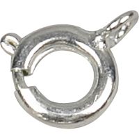 Spring Ring Clasps, D 7 mm, silver-plated, 10 pc/ 1 pack