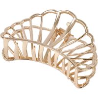 Hair claws, L: 80 mm, W: 52 mm, gold-plated, 1 pc