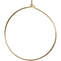 Beading Hoops, D 30 mm, gold-plated, 6 pc/ 1 pack