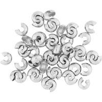 Crimp Bead Cover, D 5 mm, silver-plated, 500 pc/ 1 pack