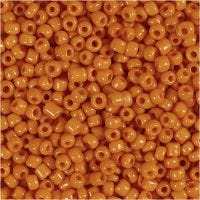 Rocaille Seed Beads, D 3 mm, size 8/0 , hole size 0,6-1,0 mm, orange, 25 g/ 1 pack