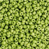 Rocaille seed beads, Dia. 3 mm, size 8/0 , hole size 0,6-1,0 mm, lime green, 25 g/ 1 pack