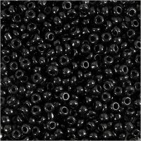 Rocaille seed beads, D 3 mm, size 8/0 , hole size 0,6-1,0 mm, black, 25 g/ 1 pack