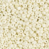 Rocaille Seed Beads, D 3 mm, size 8/0 , hole size 0,6-1,0 mm, mother-of-pearl, 25 g/ 1 pack