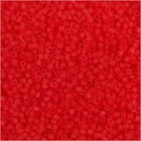 Rocaille Seed Beads 2-cut, D 1,7 mm, size 15/0 , hole size 0,5 mm, transparent red, 25 g/ 1 pack