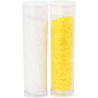 Rocaille Seed Beads, 2-cut, D 1,7 mm, size 15/0 , hole size 0,5 mm, white, transparent yellow, 2x7 g/ 1 pack