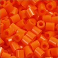 Fuse Beads, size 5x5 mm, hole size 2,5 mm, medium, clear orange (32233), 1100 pc/ 1 pack