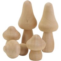 Wooden toadstools, size 3-6 cm, 2x24 pc/ 1 pack