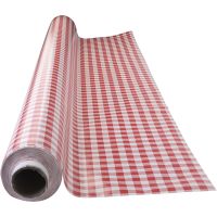 Oilcloth, check, W: 140 cm, red, white, 20 m/ 1 roll