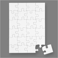 Jigsaw Puzzle, size 15x21 cm, white, 16 pc/ 1 pack