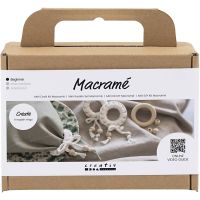 Mini Craft Kit Macramé, Napkin Ring, off white, 1 pack