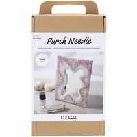 Craft Kit Punch Needle , Mirror, pastel colours, 1 pack