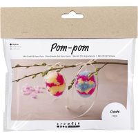 Mini Craft Kit Pompom, Eggs, colorful, 1 pack