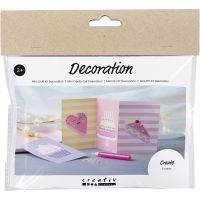 Mini Craft Kit Decoration, Cakes, pastel yellow, pastel lilac, pastel pink, 1 pack