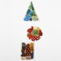 Mosaic and Glass & Porcelain Marker on Glass Hanging Decorations