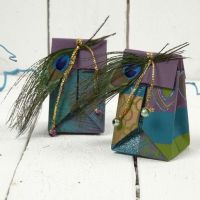 A Small Folded Gift Bag made from Handmade Paper