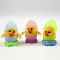 A Needle Felted Chick in a Two-Piece Plastic Egg
