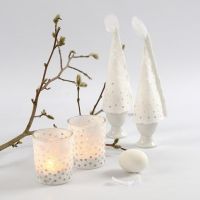 Straw Silk Paper as Decoration on Candle Holders & as Egg Warmers