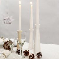 Wooden Candlesticks painted white