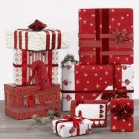 Red and white Gift Wrapping and Decorations