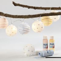 Fairy Lights with painted Rice Paper Lamps