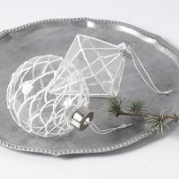 Glass hanging Decorations decorated with 3D Snow Effect