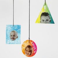 Glass Plate hanging Decorations decorated with Prints, Text and Graphics