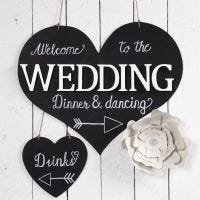 A Welcome Sign with Blackboard Paint for the Party