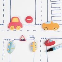 Cars and Road Signs from self-hardening Clay