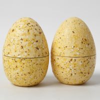 Two-piece Eggs decorated with Terrazzo Flakes and Craft Paint