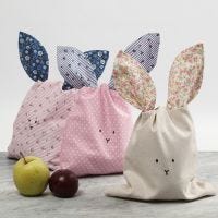 A Bunny Bag made from Patchwork Fabric