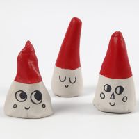 Elves made from Cones of self-hardening Clay