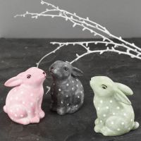 Porcelain Rabbits painted and decorated with Glass & Porcelain Paint and Glass & Porcelain Markers