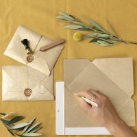 A homemade envelope closed with a waxed seal
