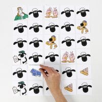 Shawn the Sheep memory game decorated with markers