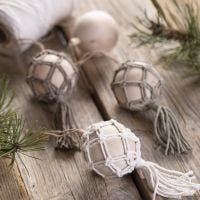 A macramé Christmas bauble