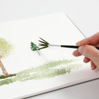 Watercolour techniques with a fan brush