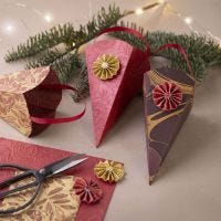Decorative Christmas cone of handmade paper