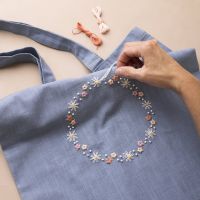 Fabric net with embroidery