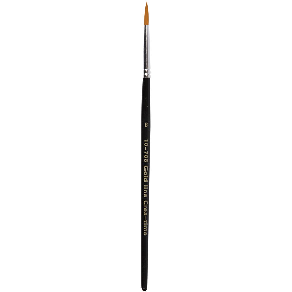 Gold Line Brushes, no. 8, L: 18,5 cm, W: 3 mm, round, 12 pc/ 1 pack