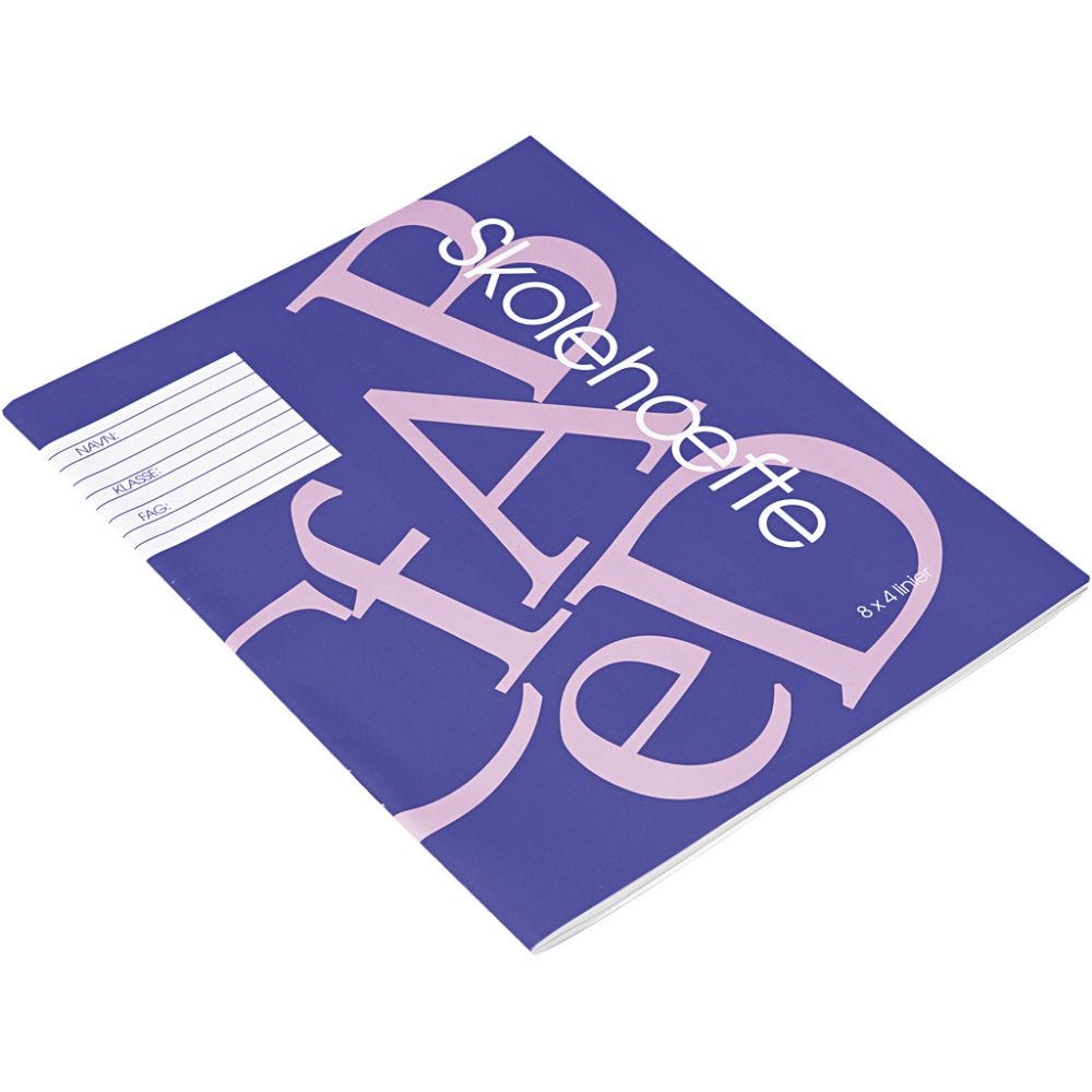 School exercise book , 8 x 4 lines, A5, size 14,8x21 cm, 64 , 200 pc/ 1 pack