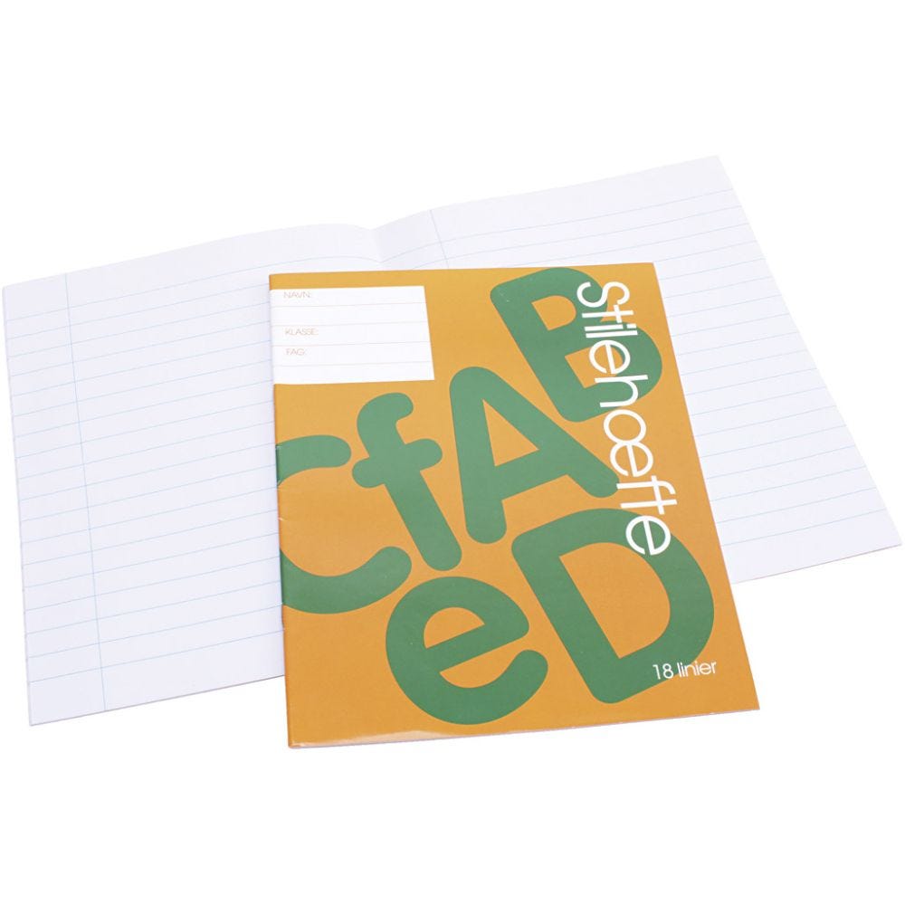 Exercise book with lined paper , 18 lines, size 17x21 cm, 64 , 70 g, 25 pc/ 1 pack