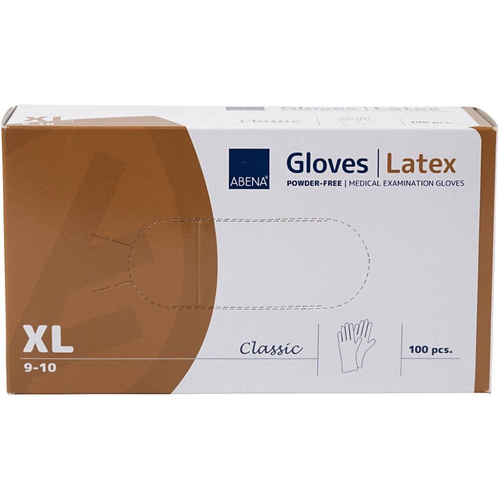 Latex Gloves, size x-large , 100 pc/ 1 pack