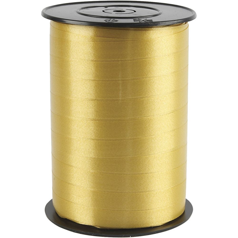 Curling Ribbon, W: 10 mm, glossy, gold, 250 m/ 1 roll