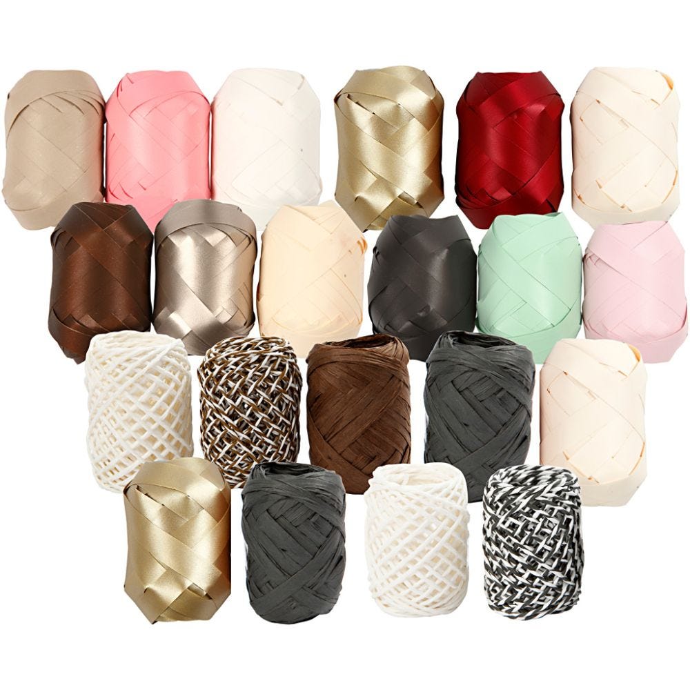 Curling Ribbon, W: 10 mm, beige mother-of-pearl, 12x3 roll/ 1 pack