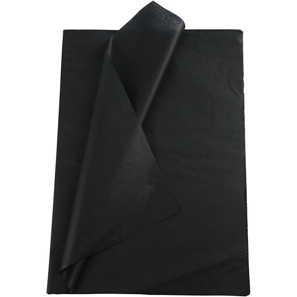 Tissue paper, 50x70 cm, 14 g, black, 25 sheet/ 1 pack