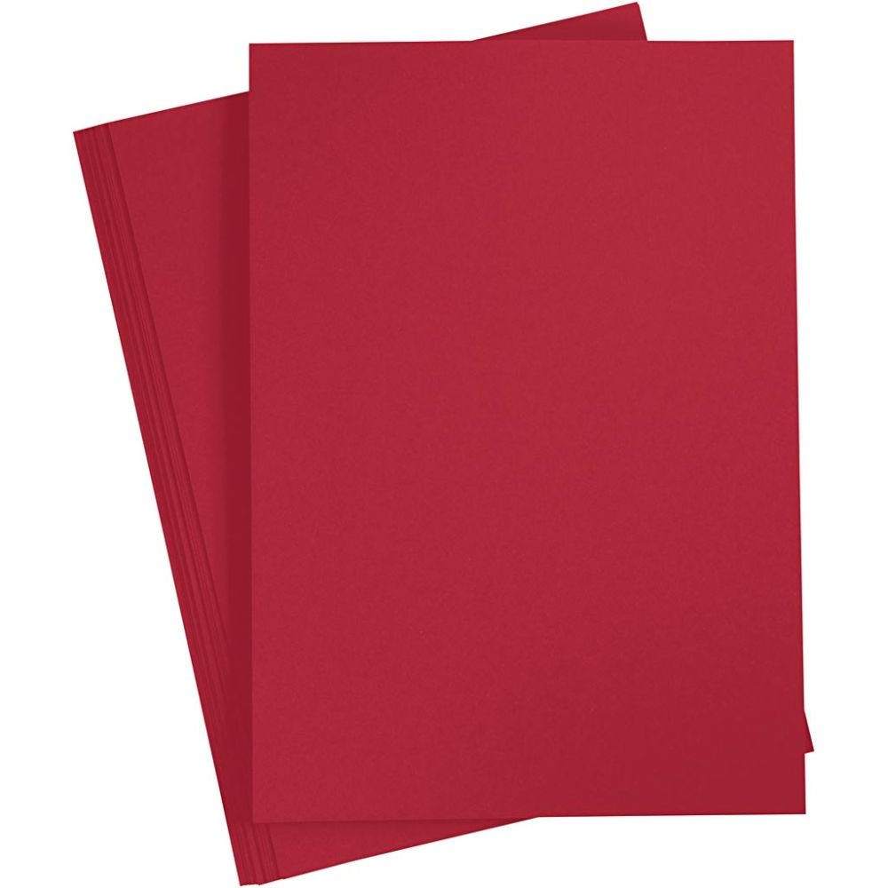 Card, A4, 210x297 mm, 180 g, christmas red, 20 sheet/ 1 pack