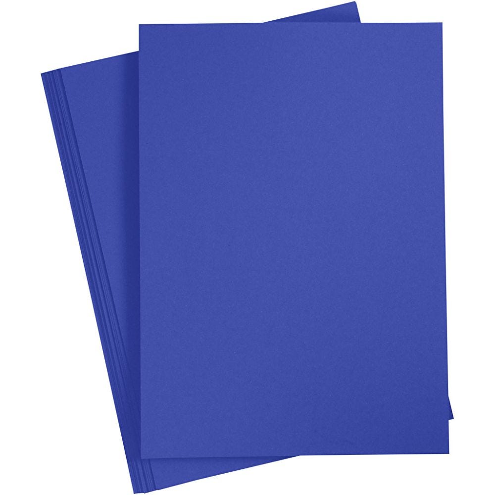 Card, A4, 210x297 mm, 180 g, royal blue, 20 sheet/ 1 pack