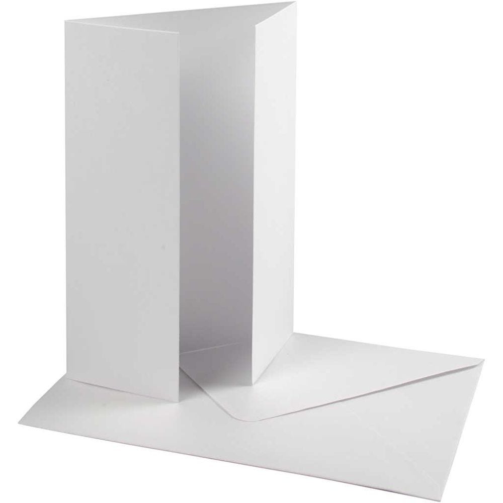 Pearlescent Card & Envelope, card size 10,5x15 cm, envelope size 11,5x16,5 cm, 230+120 g, white, 10 set/ 1 pack
