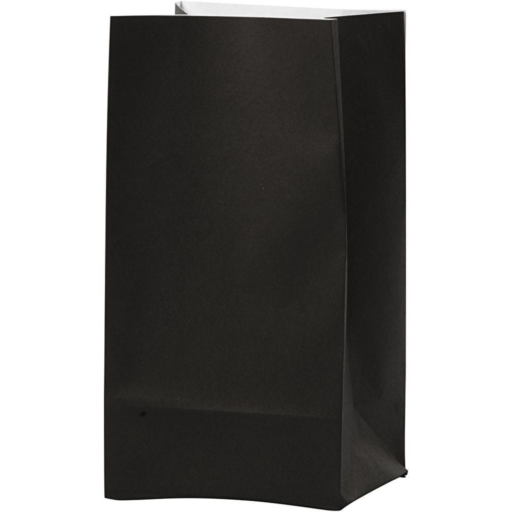 Paper Bag, H: 17 cm, size 6x9 cm, 80 g, black, 10 pc/ 1 pack